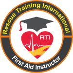 Logo of Rescue Training International's 'First Aid Instructor' certification.