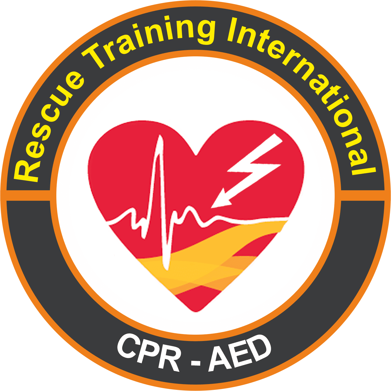 Logo of Rescue Training International's 'CPR-AED' program.