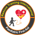 Logo of Rescue Training International's 'Pediatric First Aid' program.